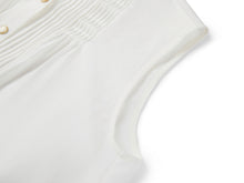 Silk-Cotton Sleeveless Shirt | White