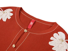 Wool Embroidered Sweater | Orange