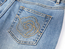 Mulberry Silk Cotton High-Waist Jeans | Blue