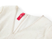 Pleated Lace Dress | Beige