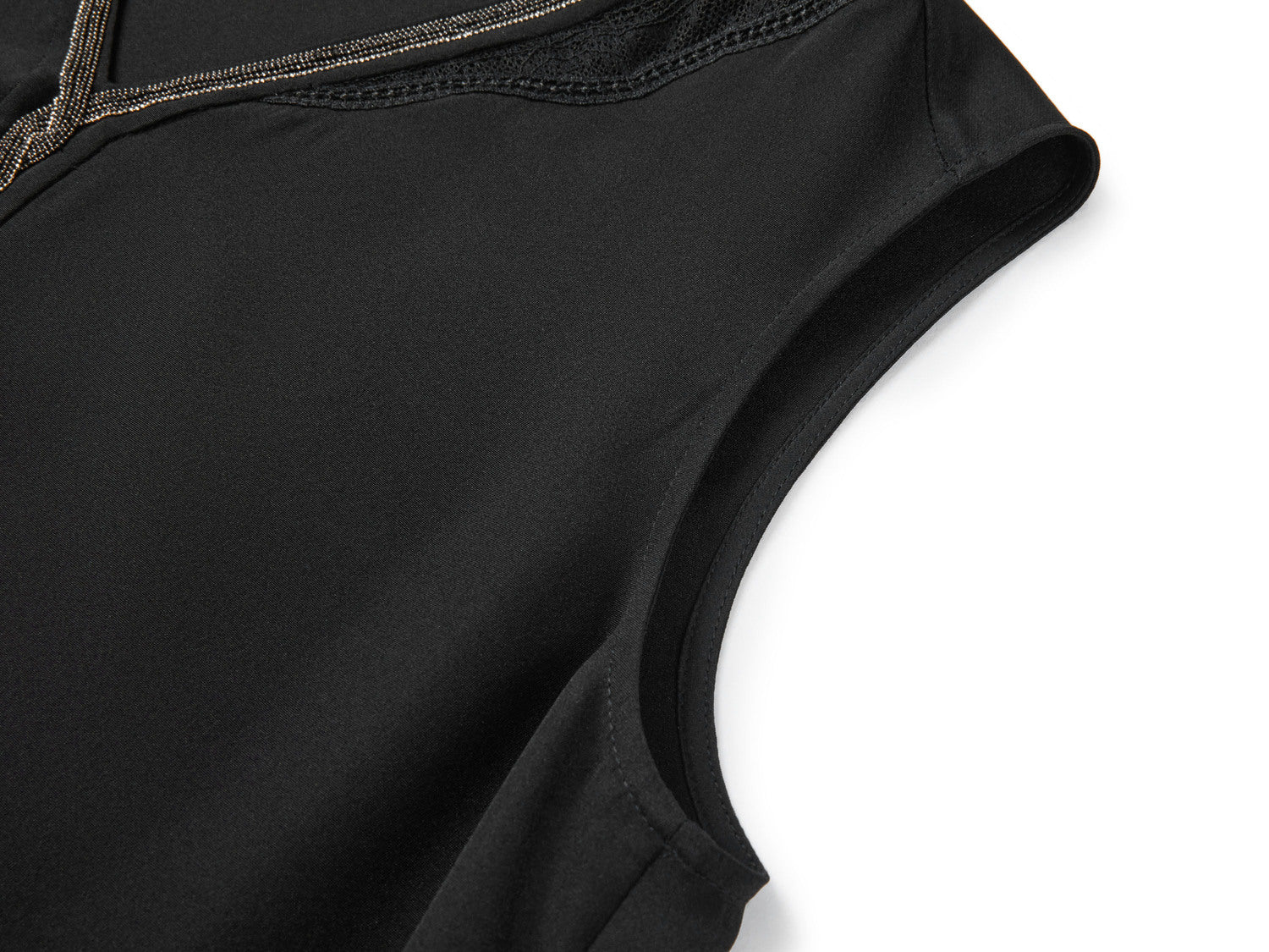 Silk Inner Sleeveless Top | Black