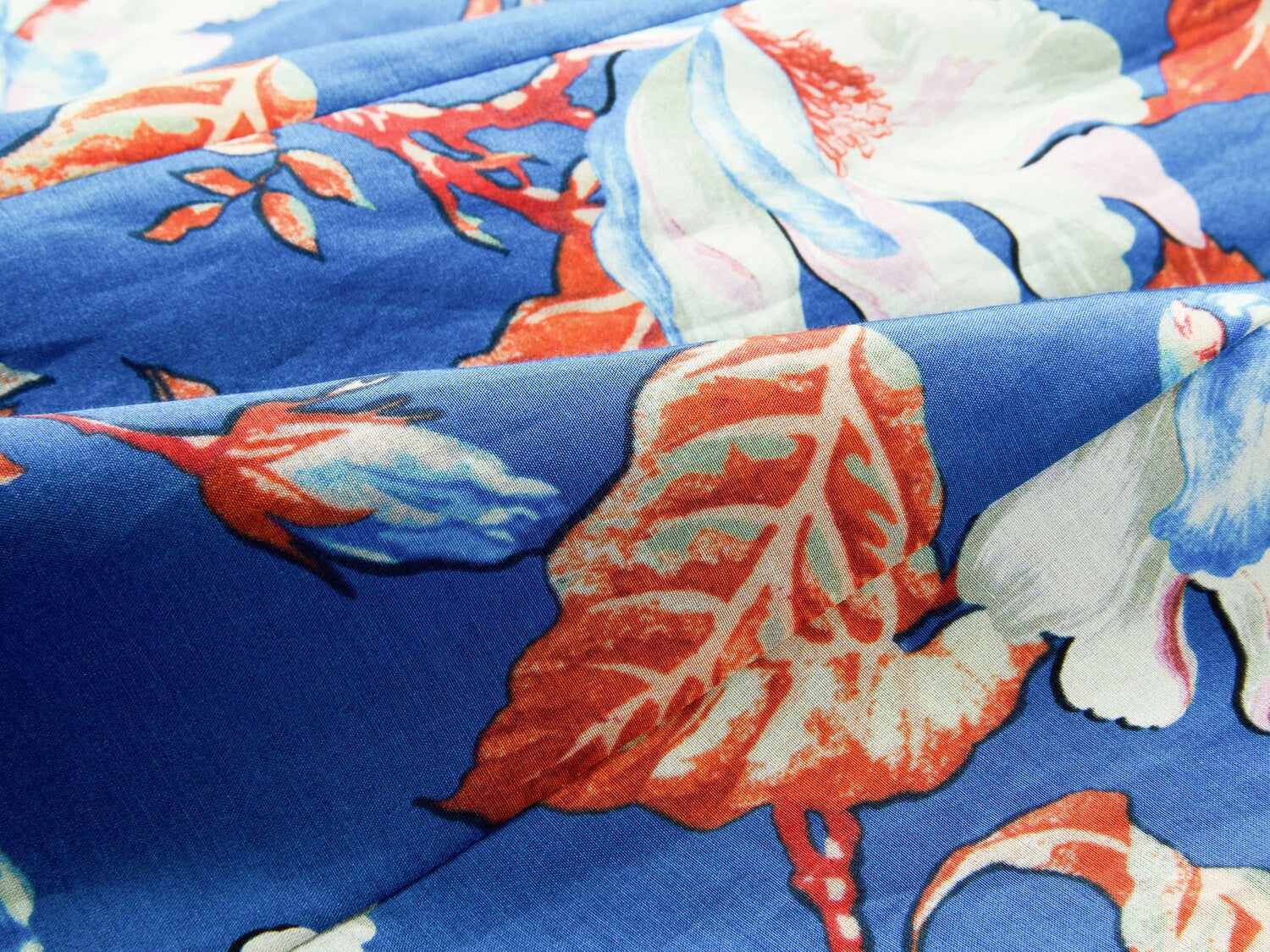 Printed Waist-fitted Dress | Blue