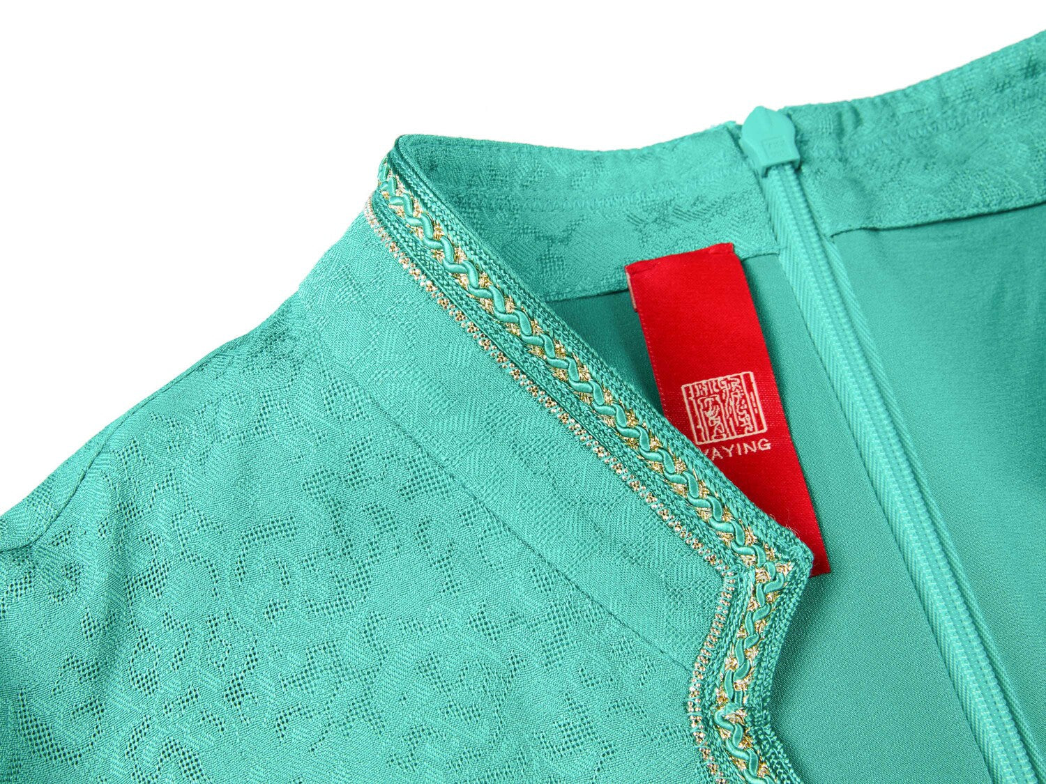 Silk Flower Brocade Dress | Green