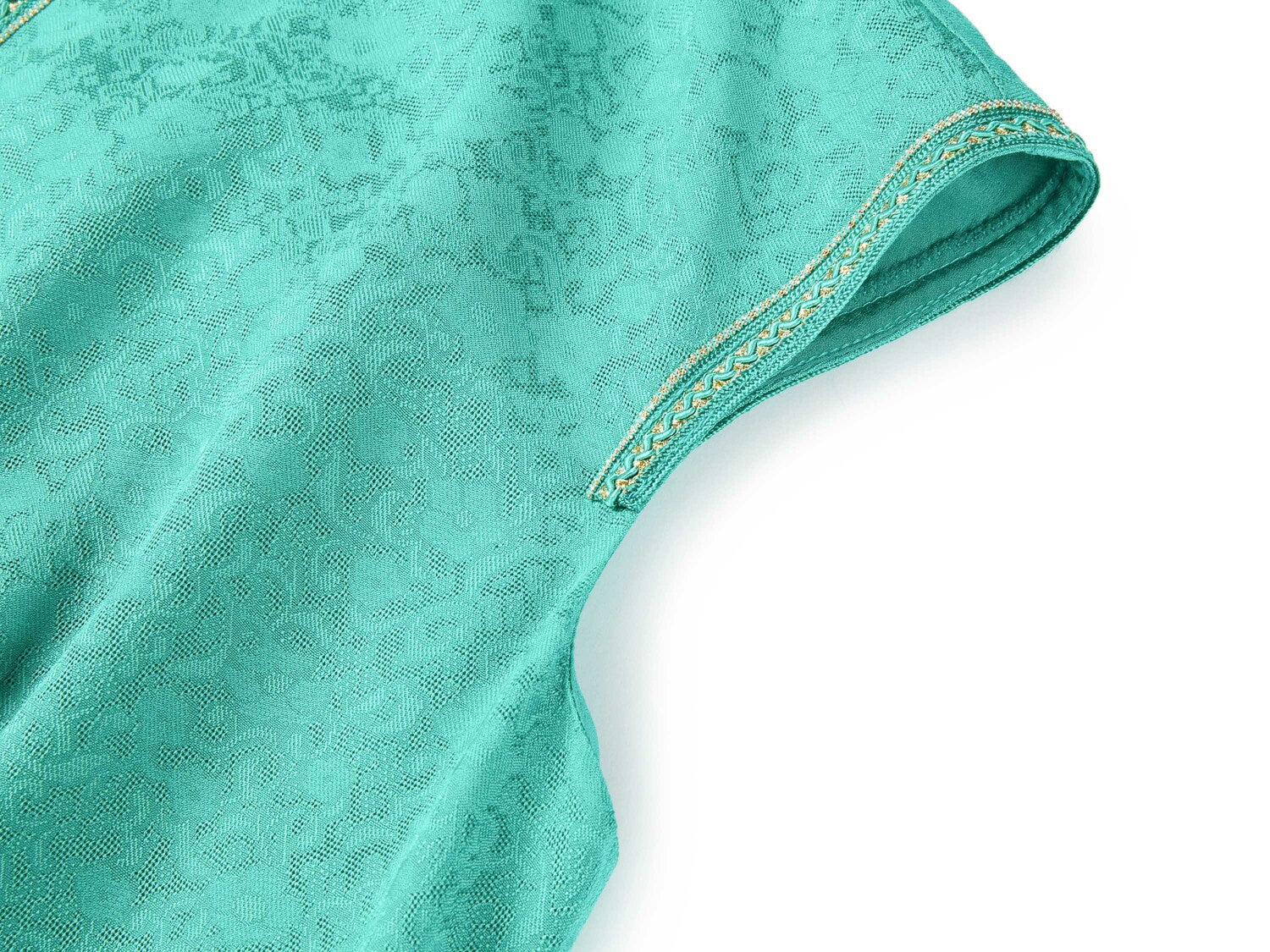 Silk Flower Brocade Dress | Green
