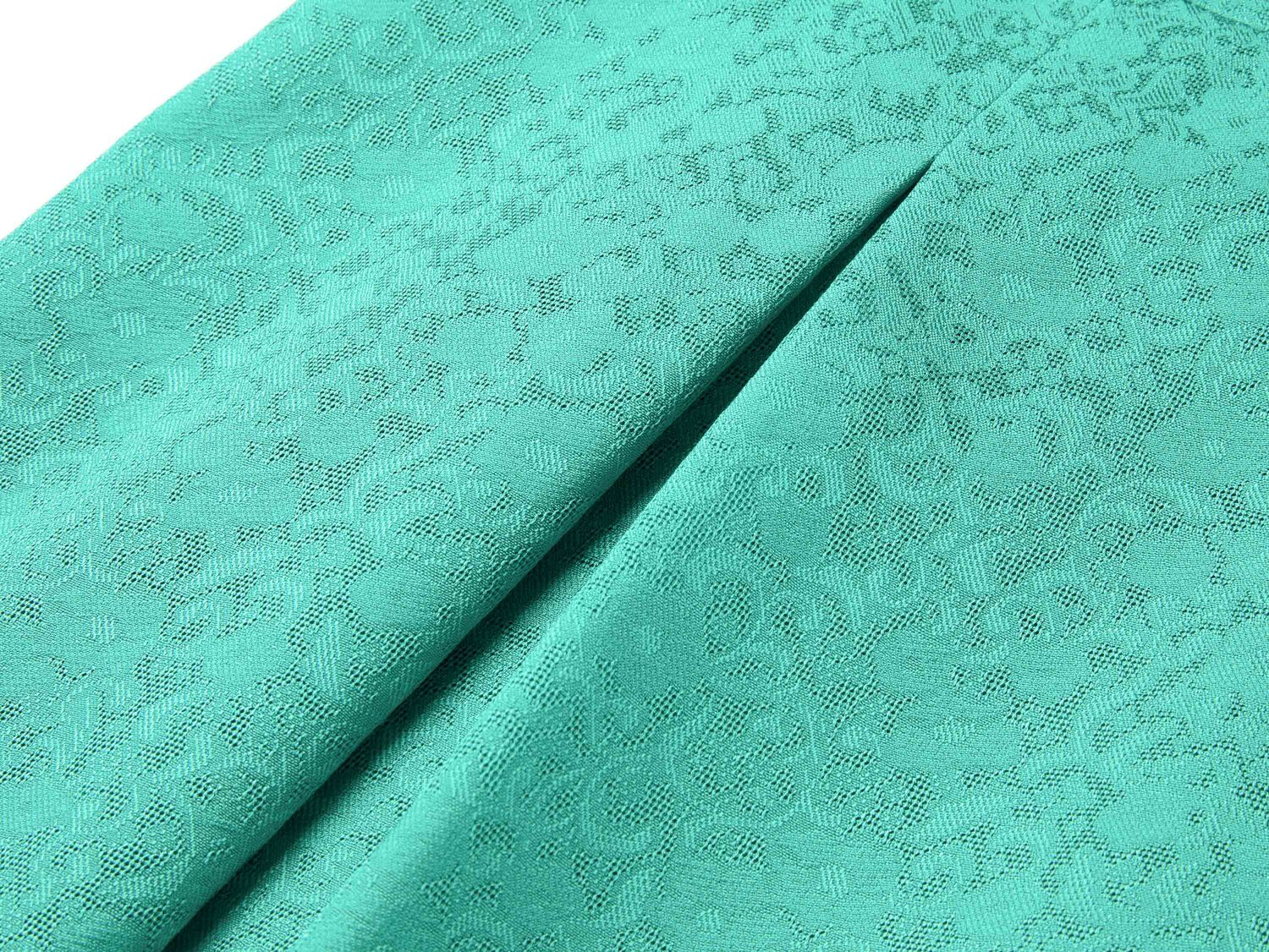 Silk Flower Brocade Dress | Green