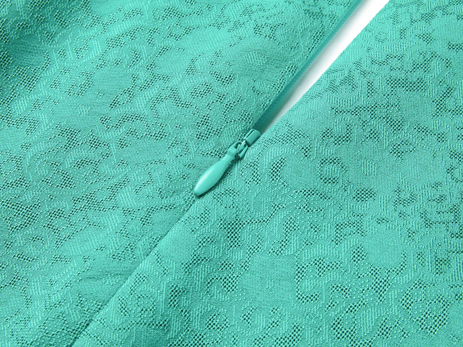 Silk Flower Brocade Dress | Green