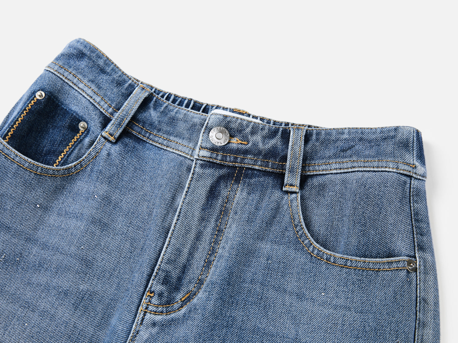Four-way Stretch Rhinestone Jeans | Blue