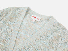 Hollow Fitted Knit Cardigan | Blue