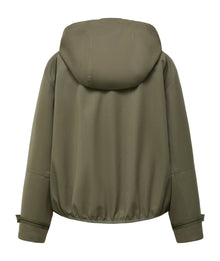 Short Hooded Trench Coat | Green