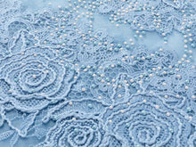 Water-soluble Lace Short-sleeve Top | Blue