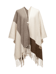 Printed Shawl | Beige/Brown