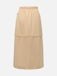 Straight-Cut Elastic Waist Sports Skirt | Khaki