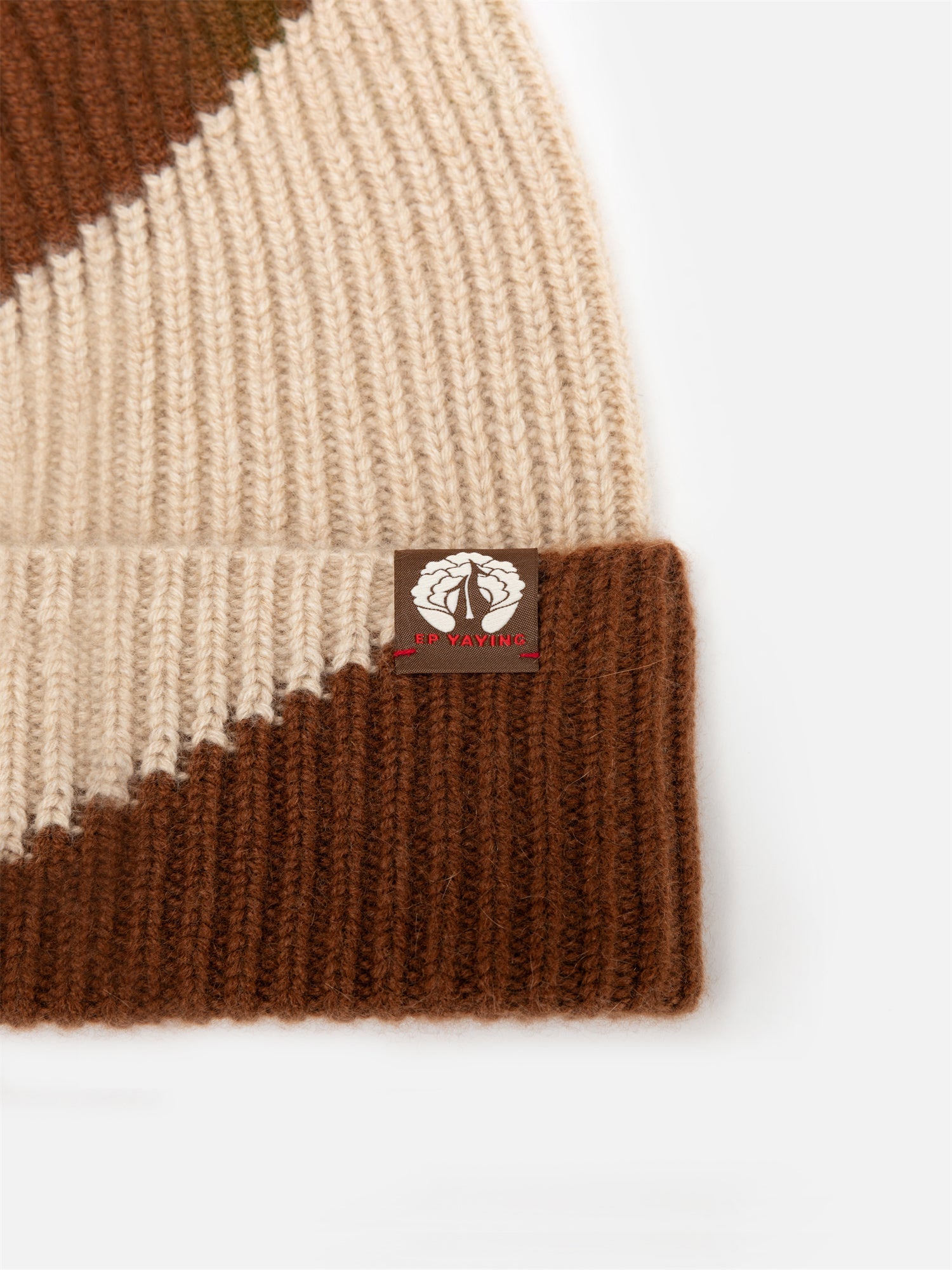 Knit Beanie | Brown/Ivory