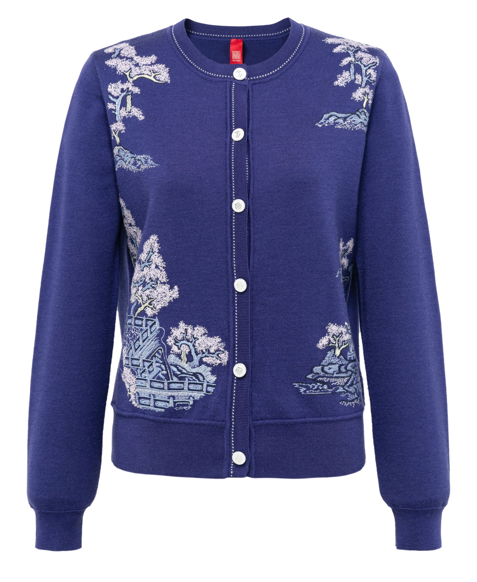 Embroidered Cardigan | Purple