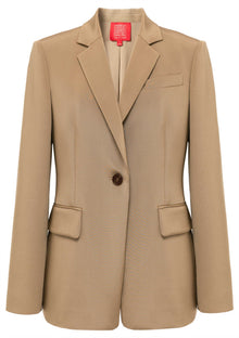 Silk Suit Jacket | Khaki