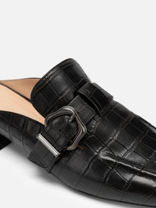 Low-heeled Muller Slippers | Black