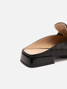 Low-heeled Muller Slippers | Black