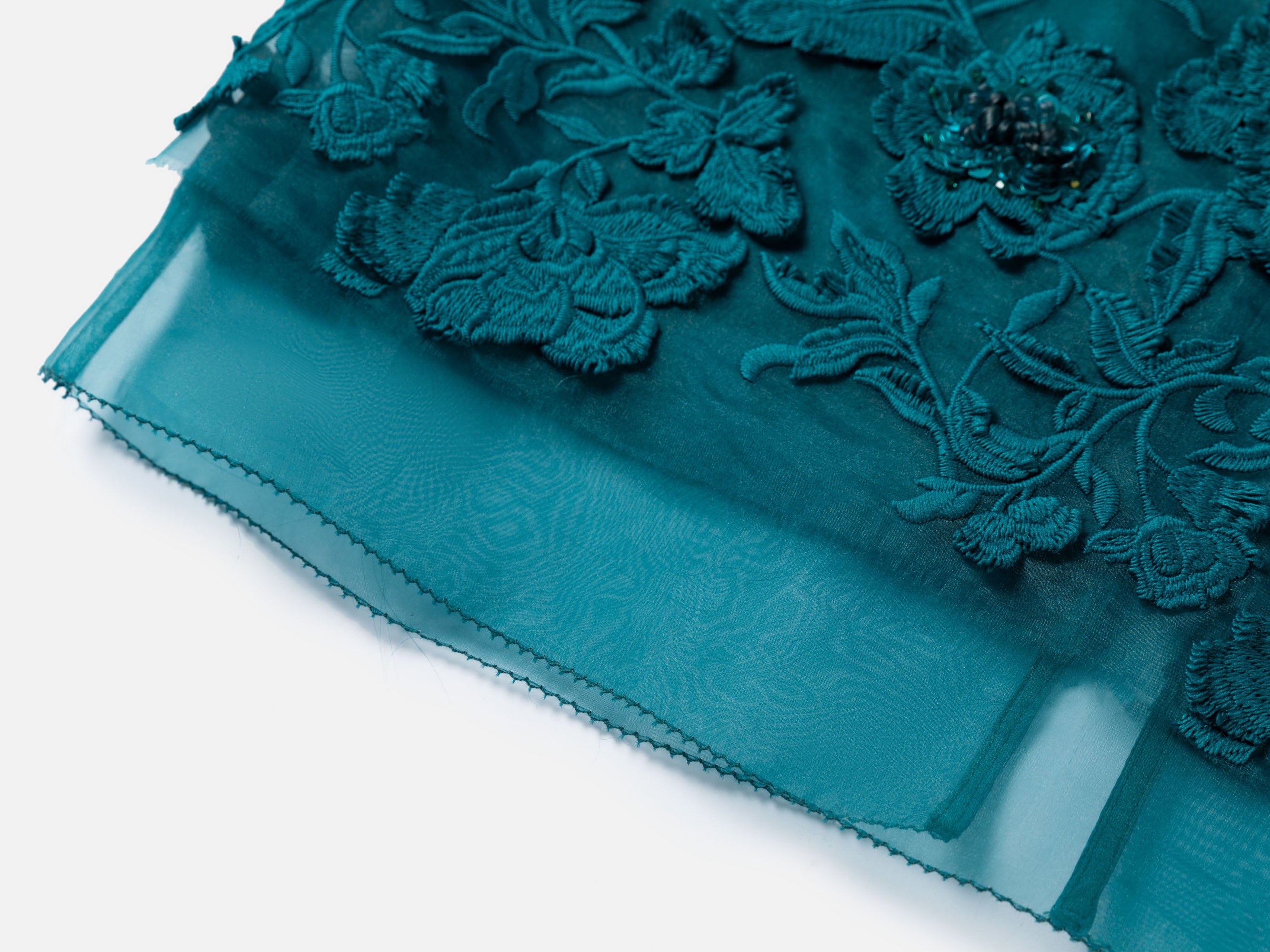 3D floral Skirt | Green