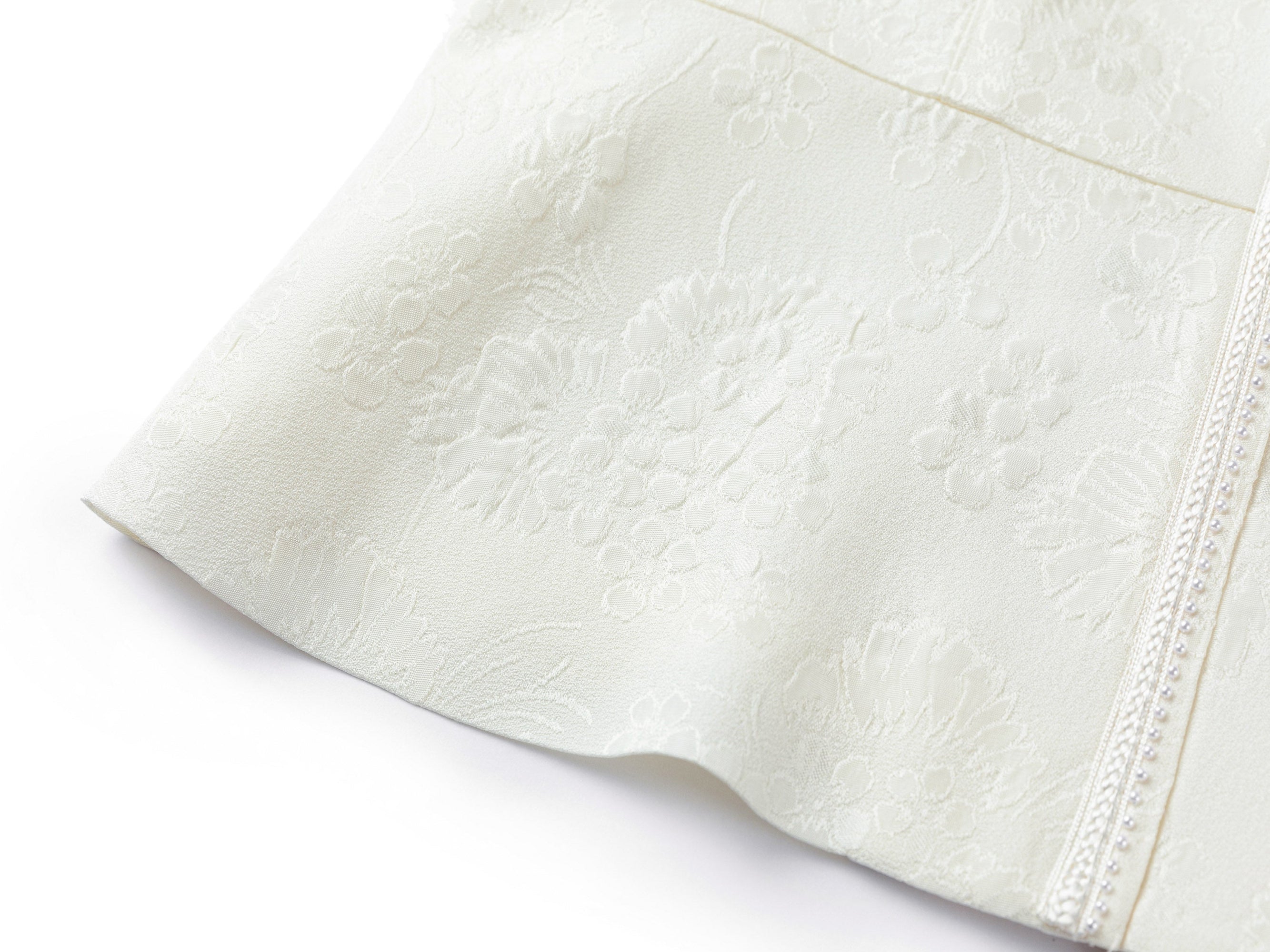Jacquard Waist-Defining Blazer Coat | White