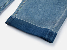 Rolled Hem Straight-Leg Jeans | Blue