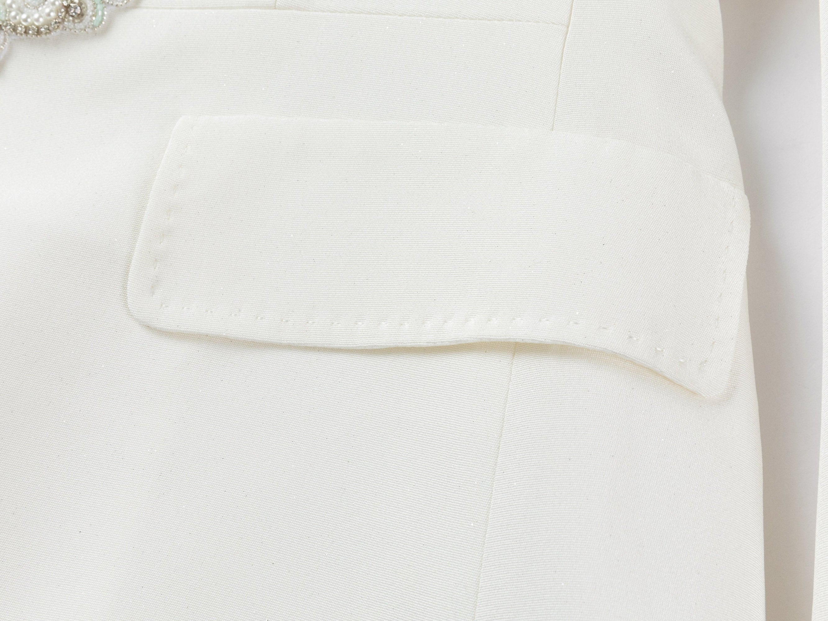 Silk Waist-Defining Blazer Coat | White
