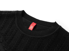 Acetate Sleeveless Round Neck Vest | Black