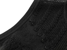 Acetate Sleeveless Round Neck Vest | Black
