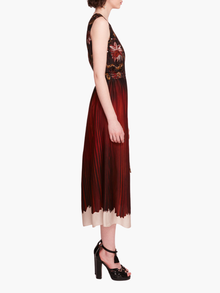 Viscose Georgette Midi Dress | Orange Multi