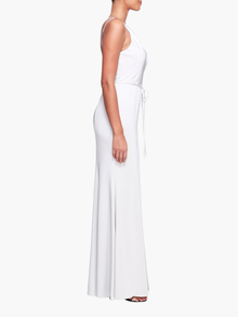 Novara One Shoulder Strappy Gown | Dove Grey