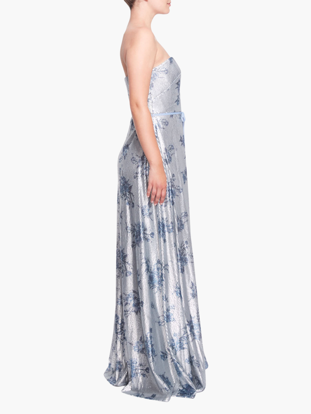 Avola Floral Gown | Dusty Blue