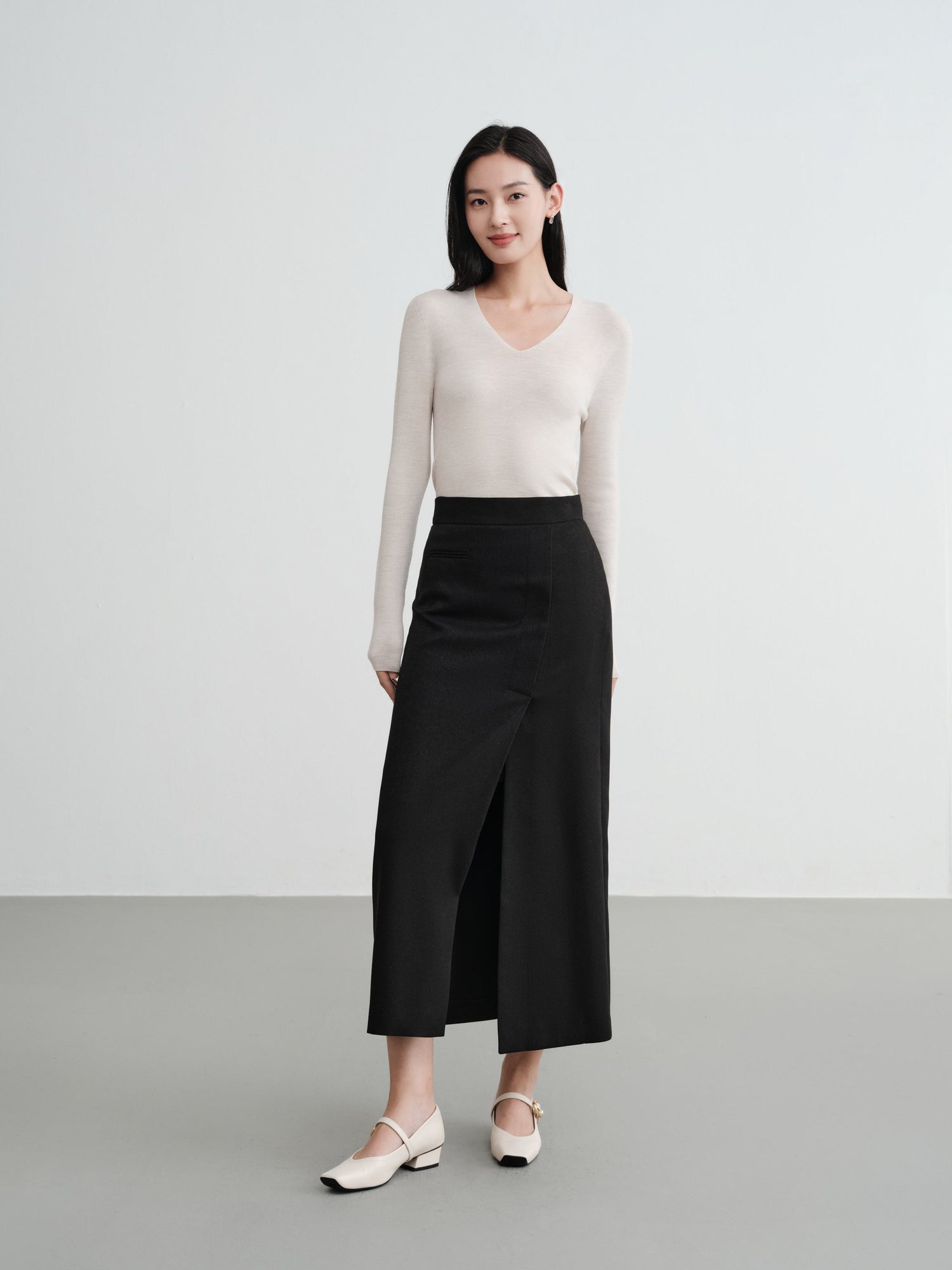 Machine Washable Wool Seamless Base Layer Top | Beige