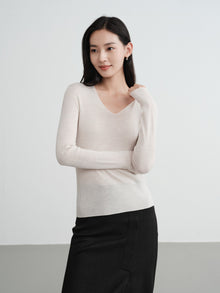 Machine Washable Wool Seamless Base Layer Top | Beige