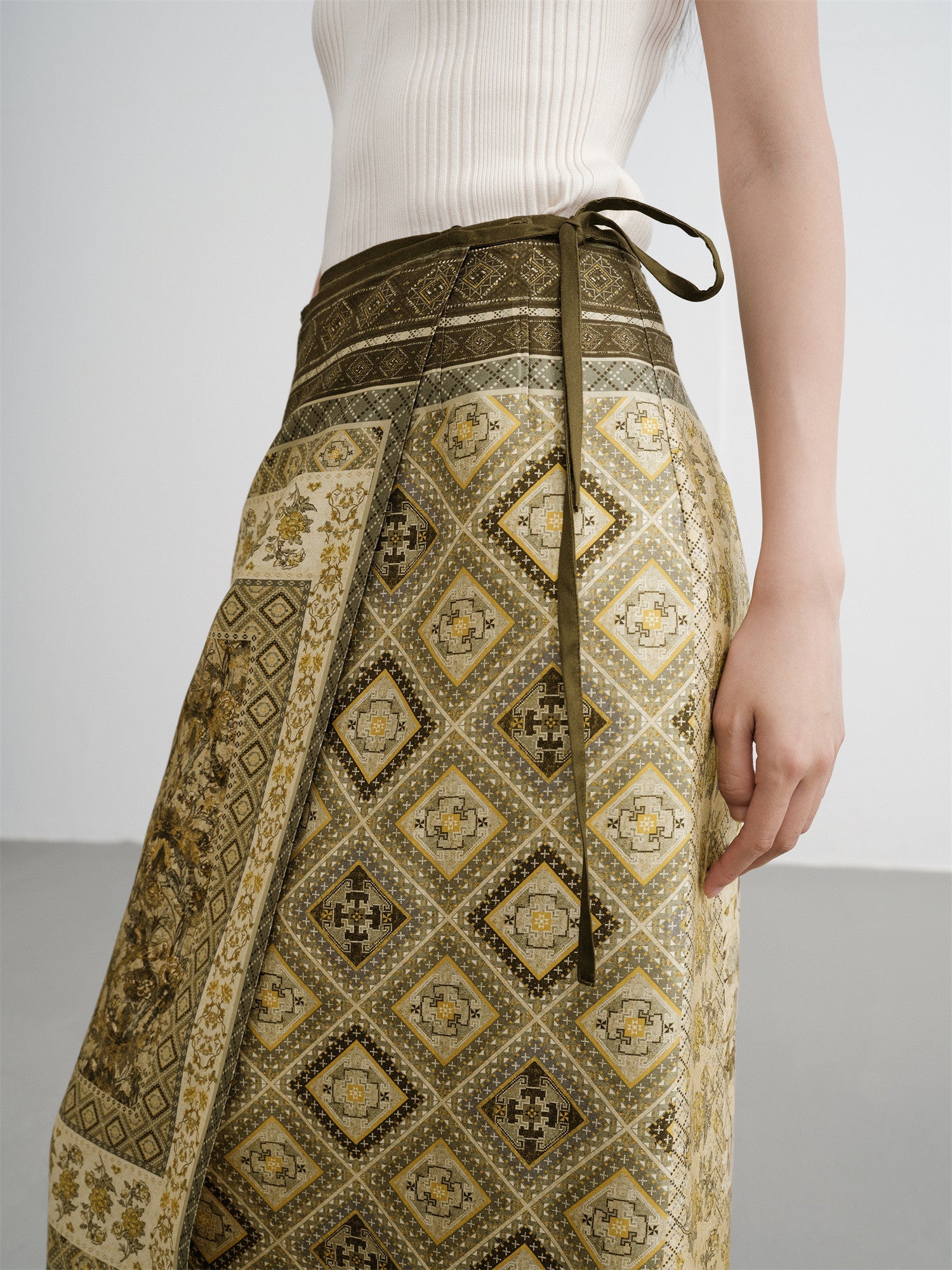 Mulberry Silk-Cotton Blend Skirt | Green