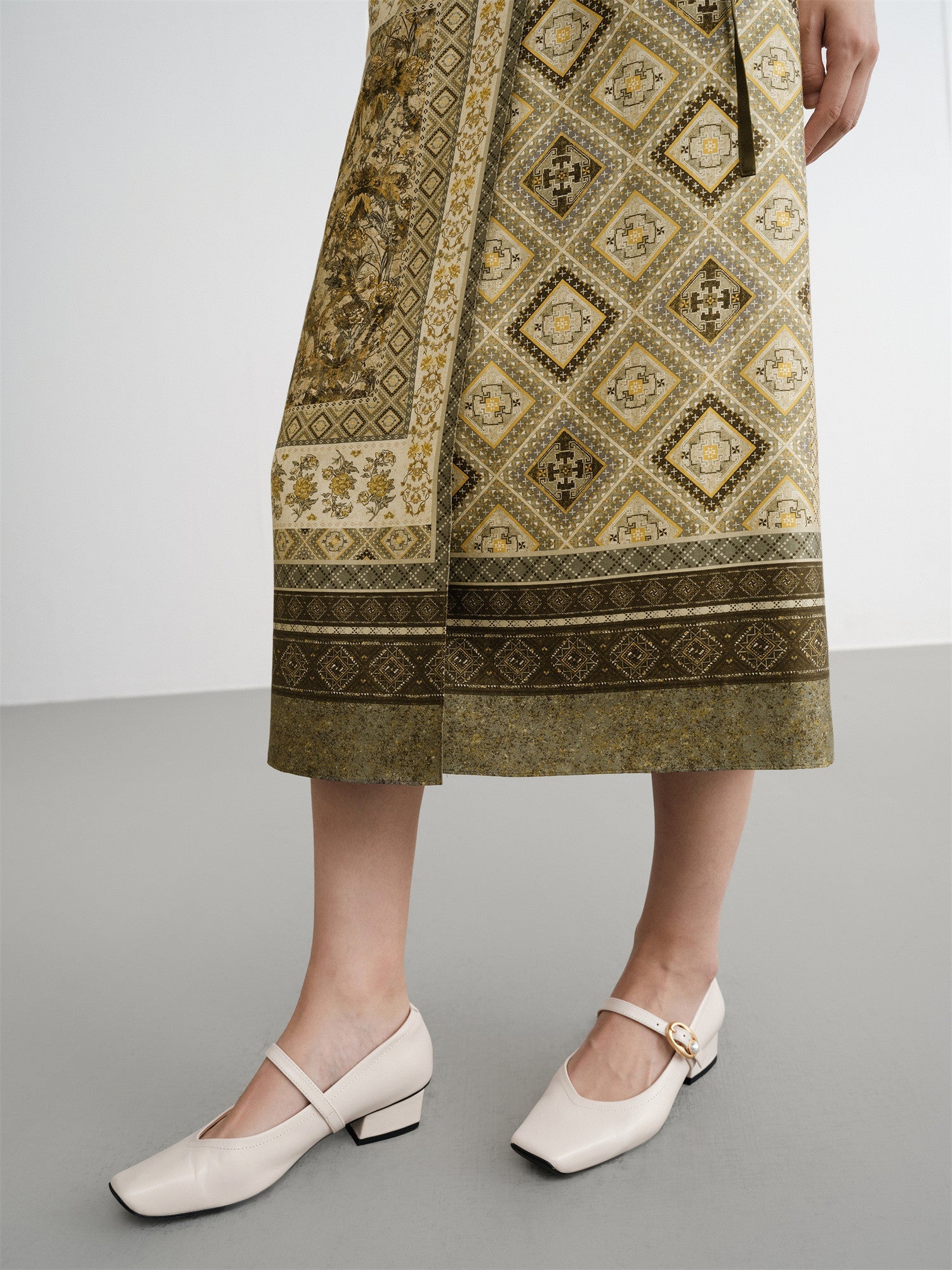 Mulberry Silk-Cotton Blend Skirt | Green