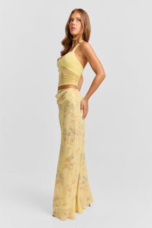 Juniper Maxi Skirt | Yellow Floral Print