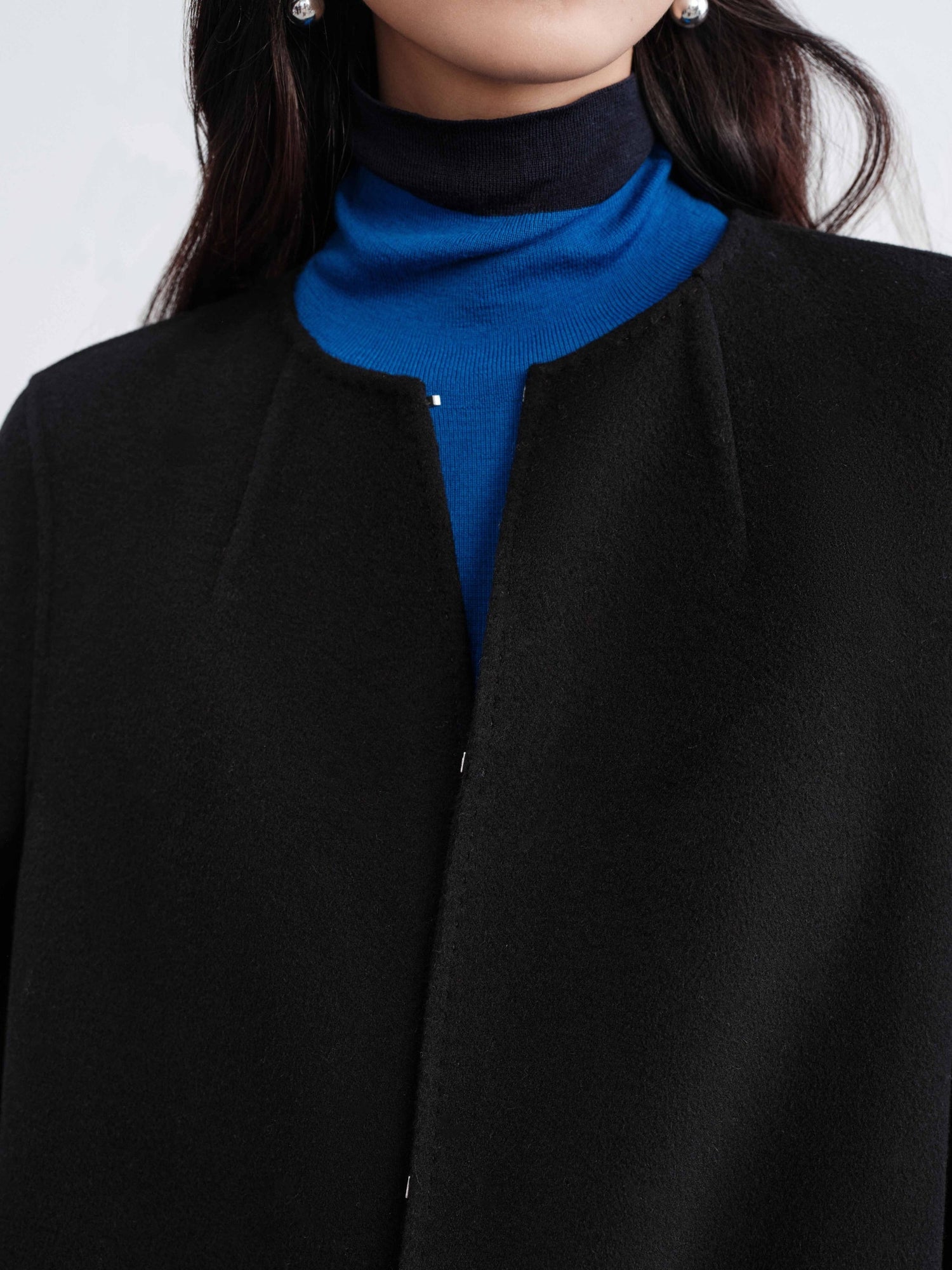 Wool Woolen Jacket | Black