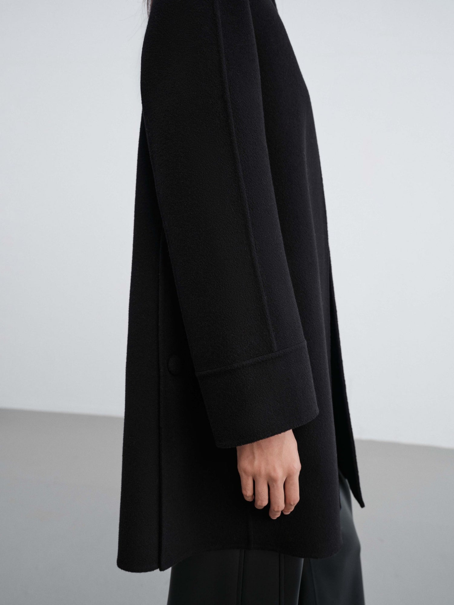 Wool Woolen Jacket | Black