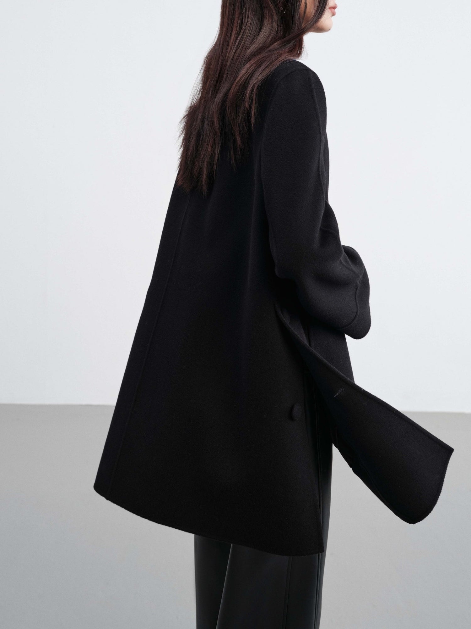 Wool Woolen Jacket | Black