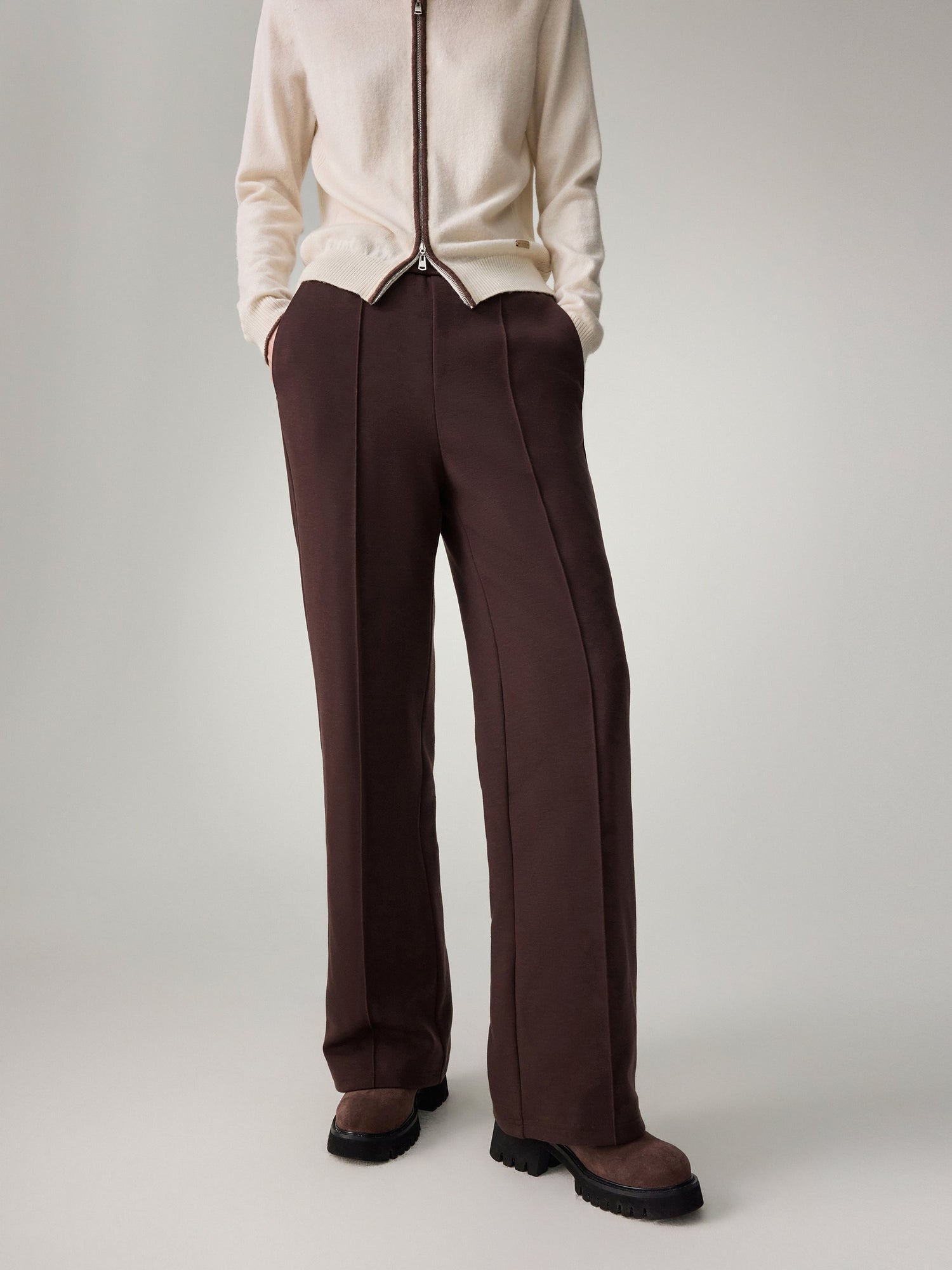 Lightweight Warm Puffer Goose Down Down Pants | Brown