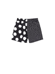 Boys | Polka Dot Print Beach Bermuda Shorts | Black/White