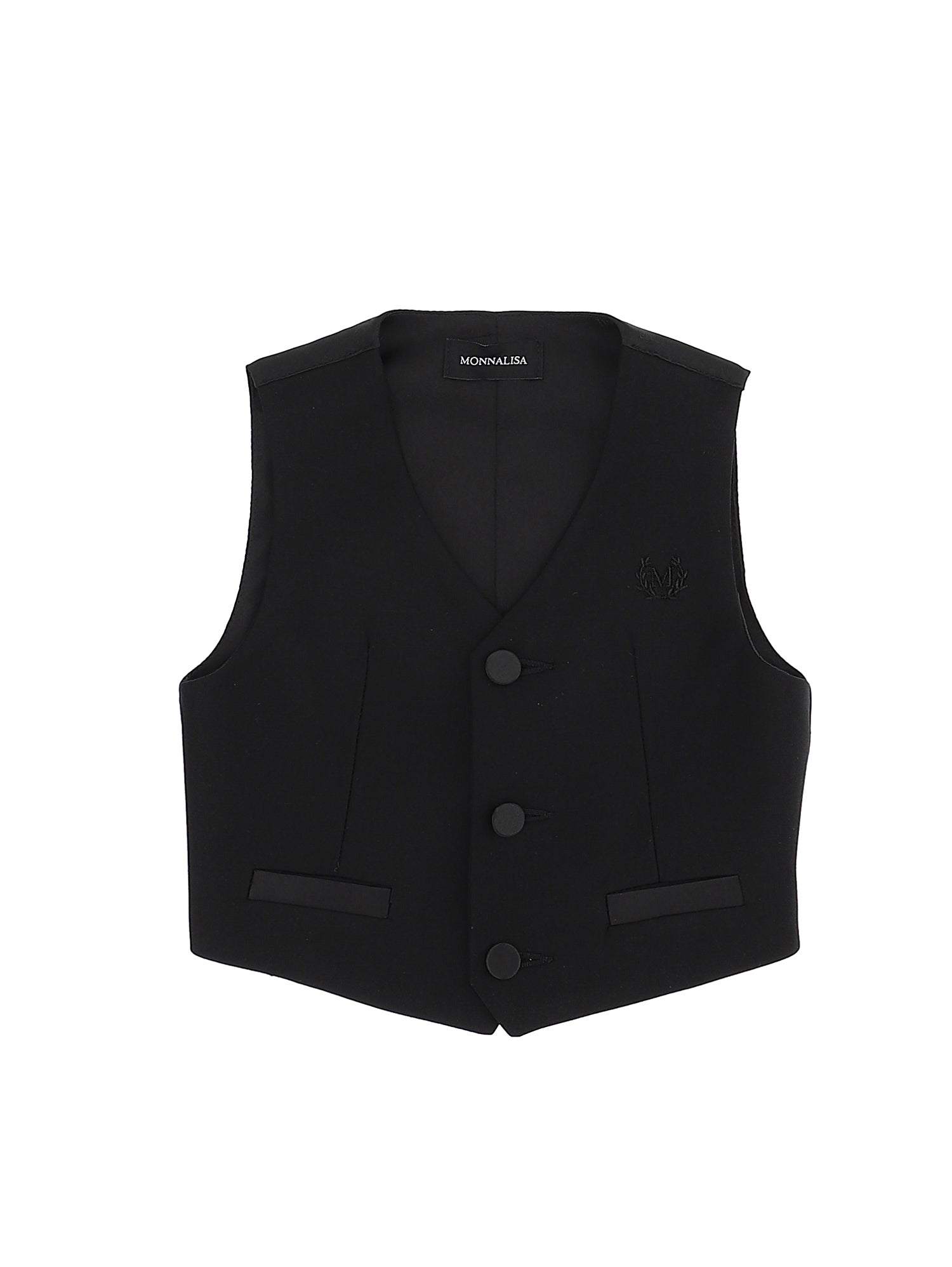 Boys | Classic Waistcoat With Satin Details | Black