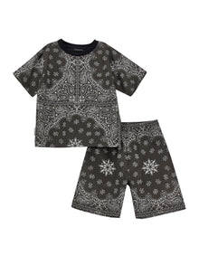 Boys | Two-Piece Paisley Poplin Suit | Anthracite Grey