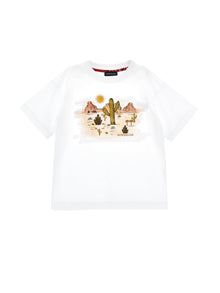Boys | Jersey T-Shirt With Rodeo Print | White