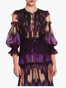 Abstract Viscose Maxi Dress | Purple Multi