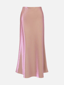 Satin A-Line Skirt | Pink