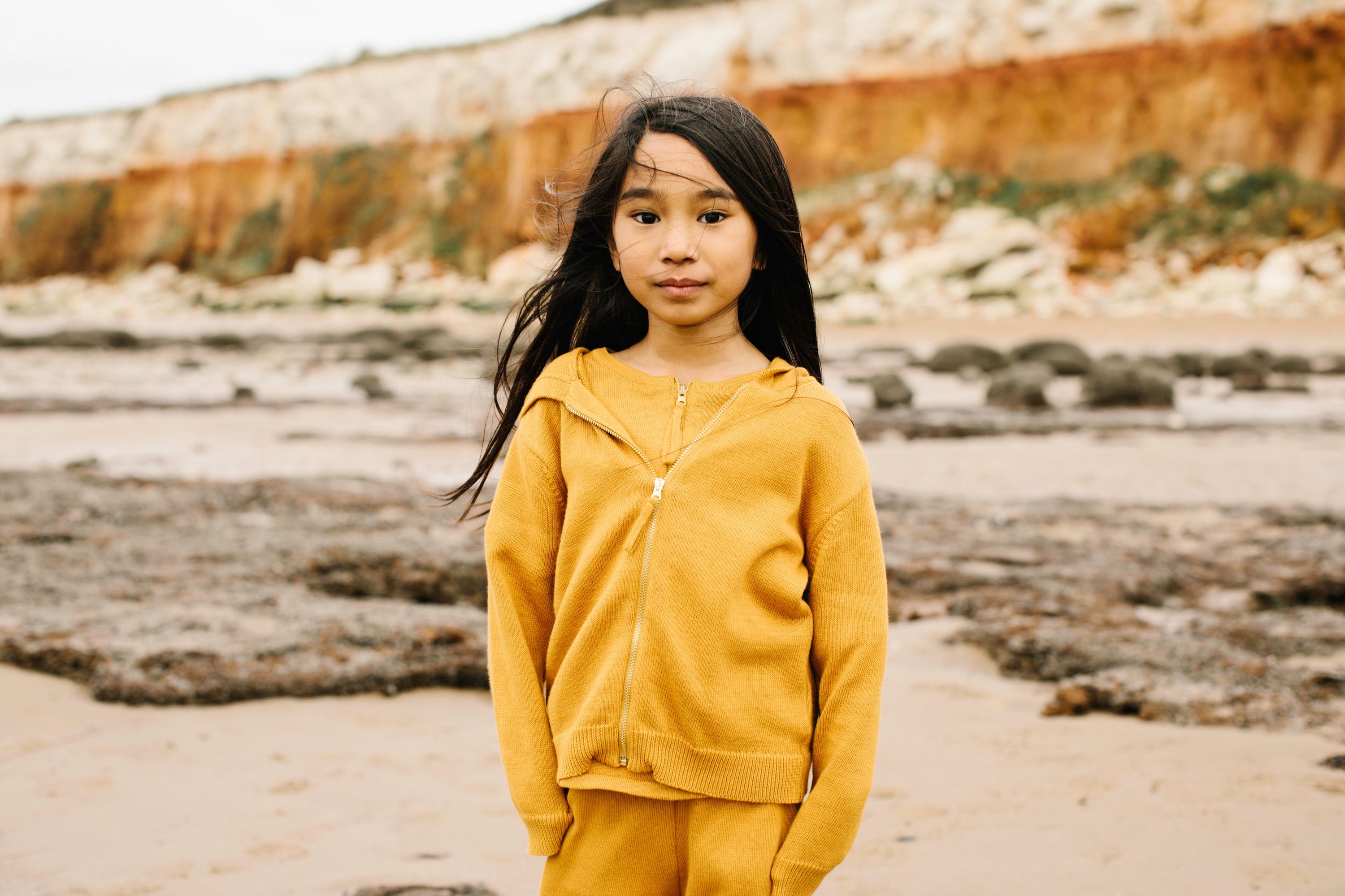 Organic Knit Cardigan | Sandstone - Mineral Dye