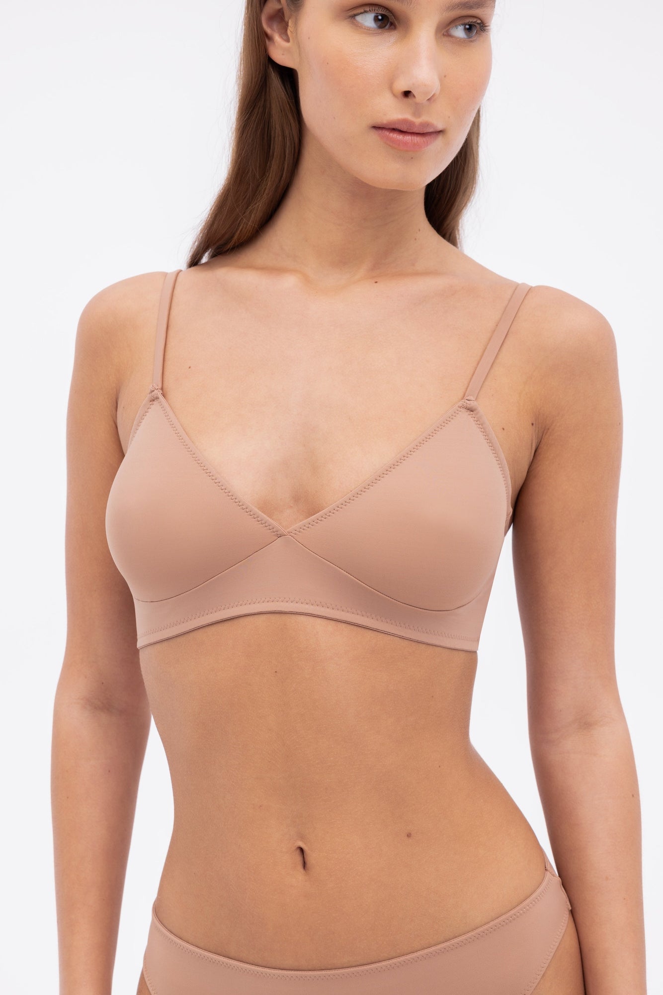 Nano Minimal Soft Triangle Bra | Bronze