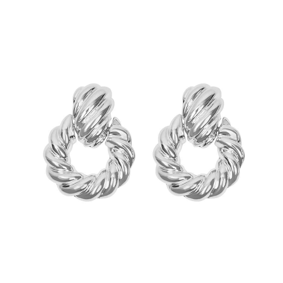 Theodora Earring | Rhodium-Plated Brass