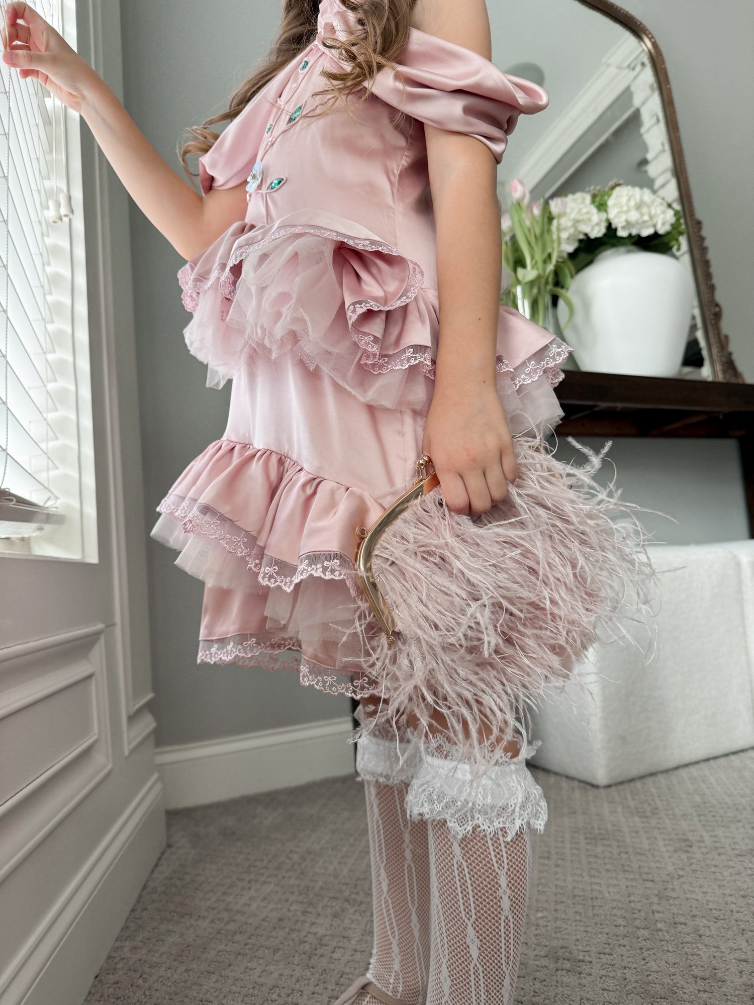 Feather Handbag | Dusty Pink