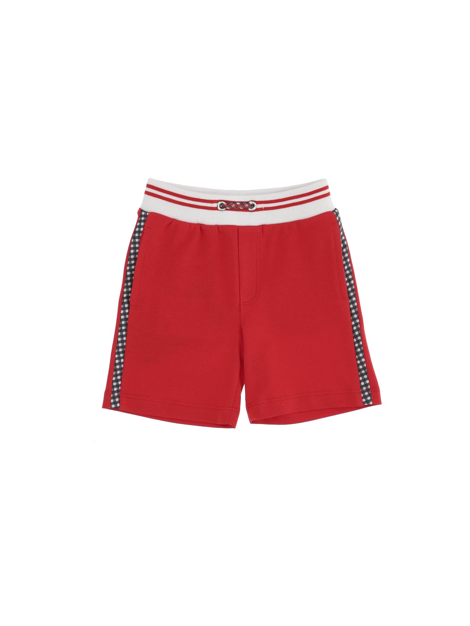 Boys | Gingham Fleece Bermuda Shorts | Red/Black